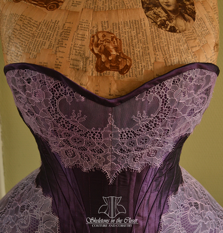 Purple silk edwardian corset — Skeletons in the Closet Couture and